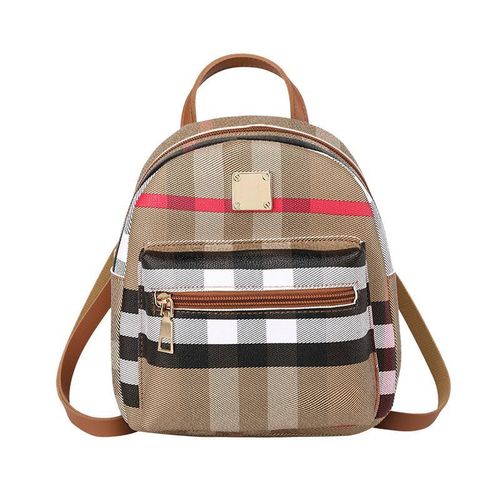 Multi Functional Casual Plaid Backpack