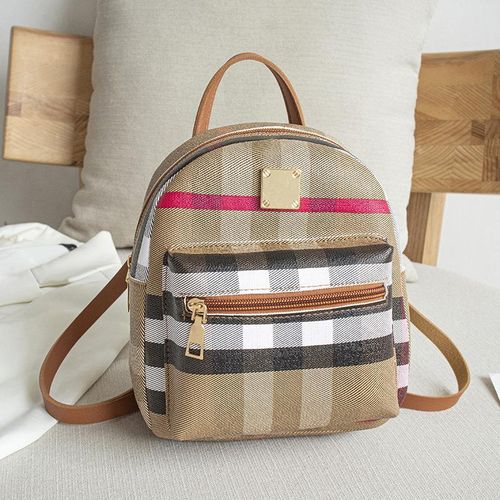 Multi Functional Casual Plaid Backpack