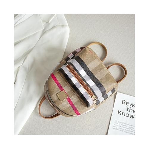 Multi Functional Casual Plaid Backpack